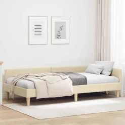 vidaXL Hoekbedframe Crème 80 x 200 cm Stof