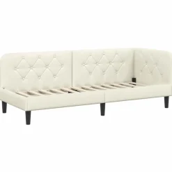 vidaXL Hoekbedframe Crème 80 x 200 cm Fluweel