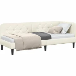 vidaXL Hoekbedframe Crème 80 x 200 cm Fluweel