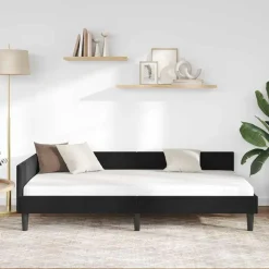 vidaXL Hoekbedframe met hoofdeinde Zwart 80 cm x 200 cm Fluweel