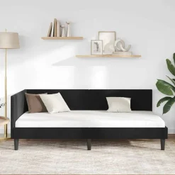vidaXL Hoekbedframe met hoofdeinde Zwart 80 cm x 200 cm Fluweel