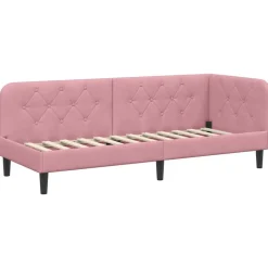 vidaXL Hoekbedframe Roze 80 x 200 cm Fluweel