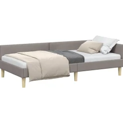 vidaXL Hoekbedframe Taupe 80 x 200 cm Stof