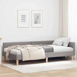 vidaXL Hoekbedframe Taupe 80 x 200 cm Stof