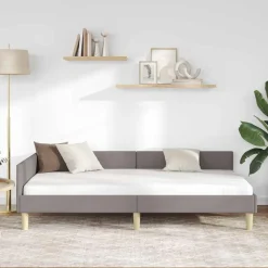 vidaXL Hoekbedframe Taupe 80 x 200 cm Stof