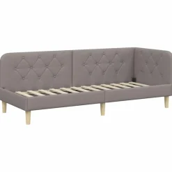 vidaXL Hoekbedframe Taupe 80 x 200 cm Stof