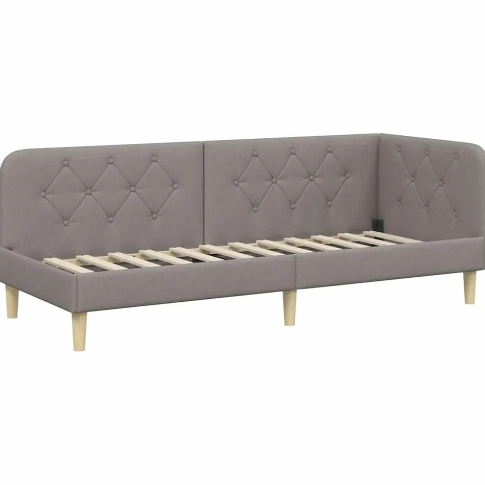 vidaXL Hoekbedframe Taupe 80 x 200 cm Stof