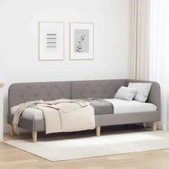 vidaXL Hoekbedframe Taupe 80 x 200 cm Stof