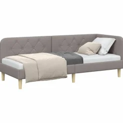 vidaXL Hoekbedframe Taupe 80 x 200 cm Stof