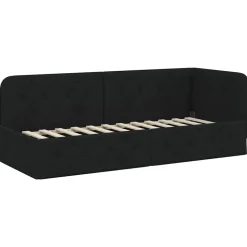 vidaXL Hoekbedframe Zwart 80 x 200 cm Stof