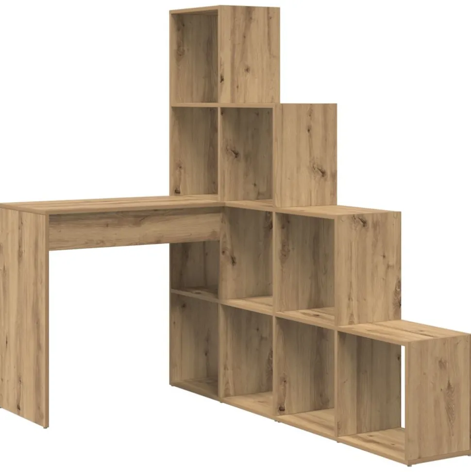 vidaXL Hoekbureau Artisan Eiken 101,5 x 149,5 x 149,5 cm Bewerkt hout