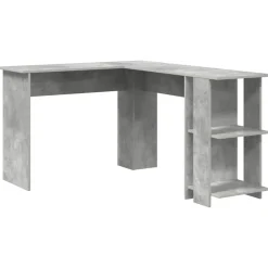 vidaXL Hoekbureau Beton Grijs 140 x 113,5 x 75 cm Bewerkt hout