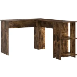 vidaXL Hoekbureau Gerookt eiken 140 x 113,5 x 75 cm Bewerkt hout