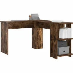 vidaXL Hoekbureau Gerookt eiken 140 x 113,5 x 75 cm Bewerkt hout
