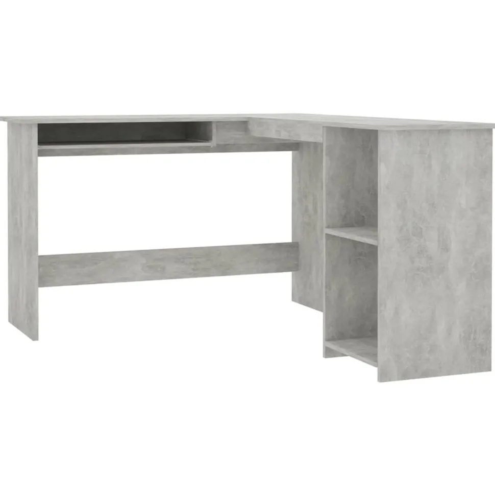 vidaXL Hoekbureau L-vormig 120x140x75 cm bewerkt hout betongrijs