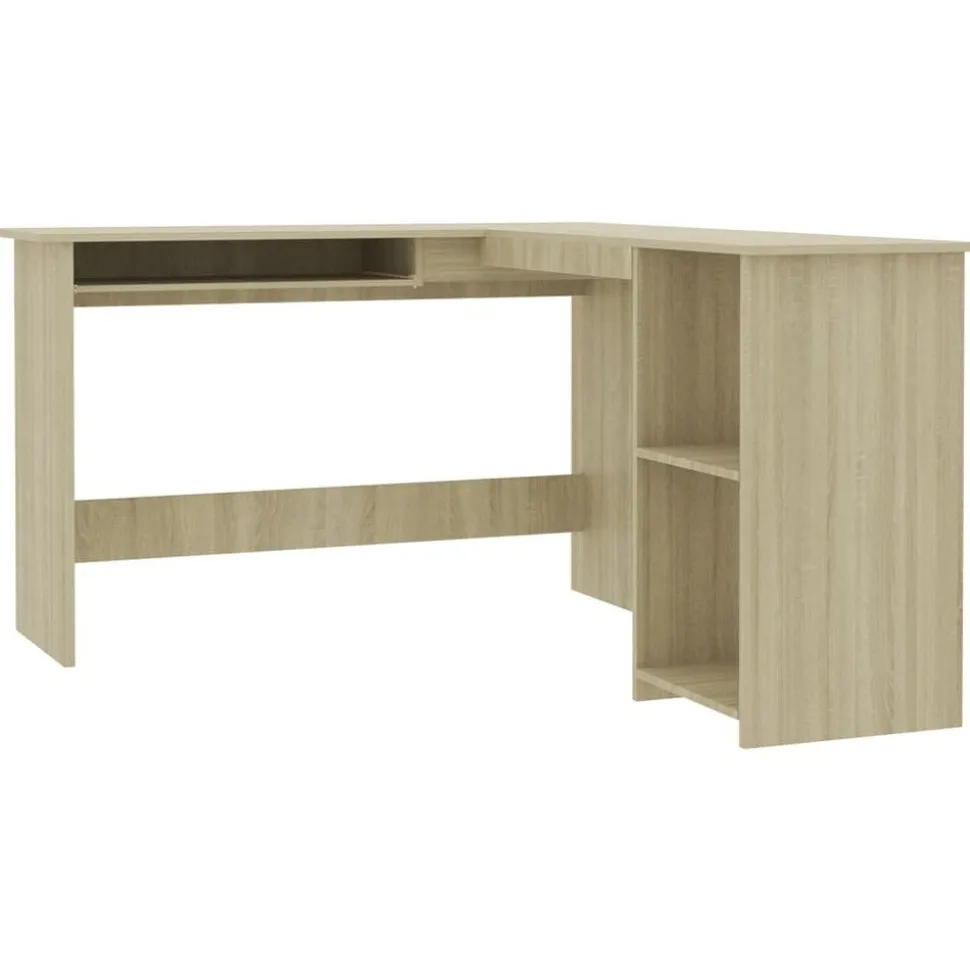 vidaXL Hoekbureau L-vormig 120x140x75cm bewerkt hout sonoma eikenkleur