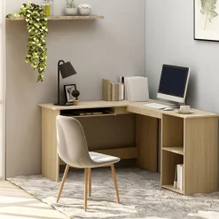 vidaXL Hoekbureau L-vormig 120x140x75cm bewerkt hout sonoma eikenkleur
