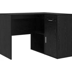 vidaXL Hoekbureau met lade Zwart Eiken 102 x 88 x 75 cm
