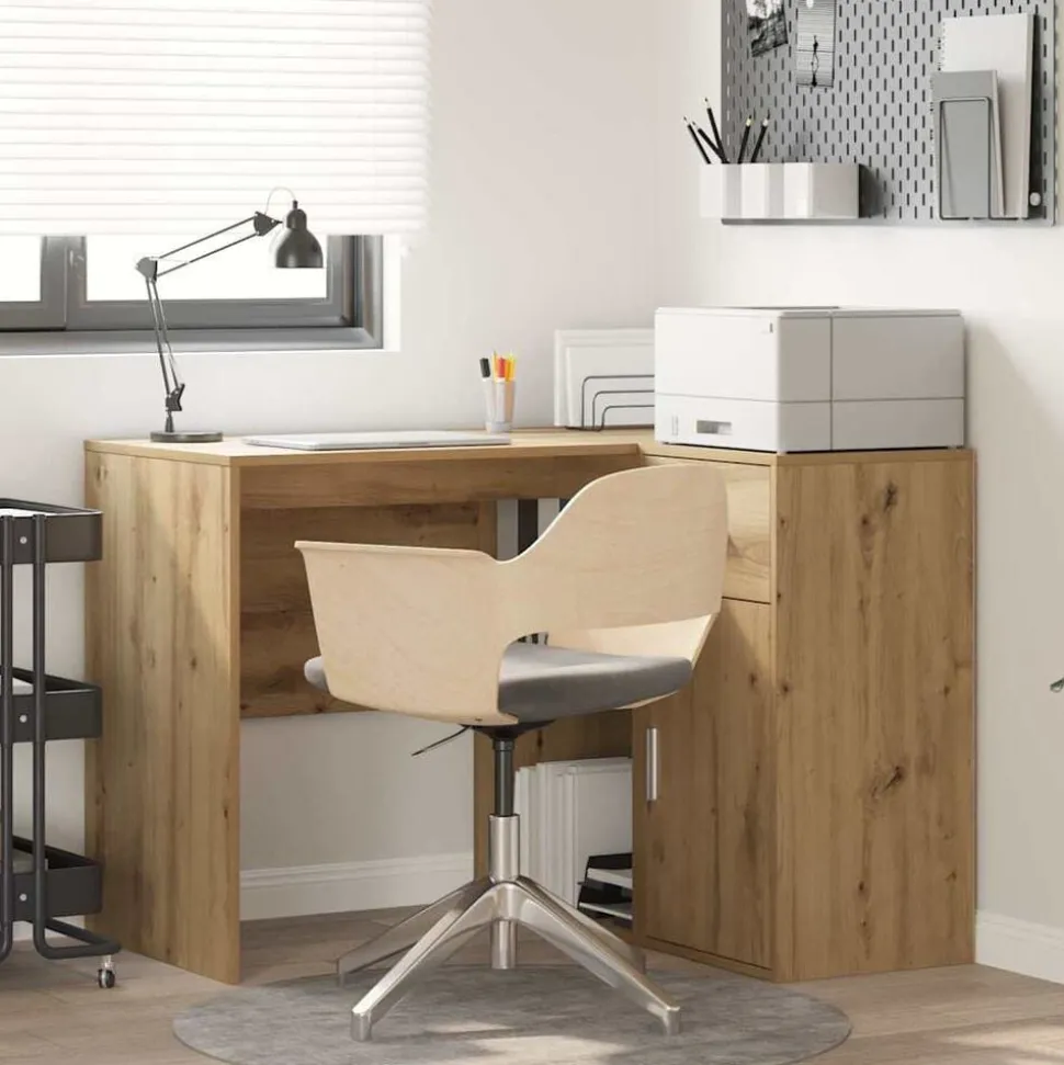 vidaXL Hoekbureau met lade Artisan Eiken 102 x 88 x 75 cm