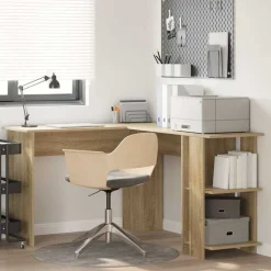 vidaXL Hoekbureau Sonoma Eiken 140 x 113,5 x 75 cm Bewerkt hout