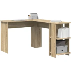 vidaXL Hoekbureau Sonoma Eiken 140 x 113,5 x 75 cm Bewerkt hout