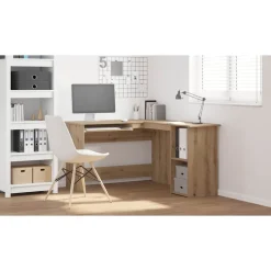 vidaXL Hoekbureau 120x140x75 cm bewerkt hout artisanaal eikenkleur