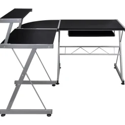 vidaXL Hoekbureau 132x112x99 cm bewerkt hout zwart