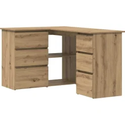 vidaXL Hoekbureau 145x100x76 cm bewerkt hout artisanaal eikenkleur