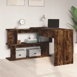 vidaXL Hoekbureau 200x50x76 cm bewerkt hout gerookt eikenkleur