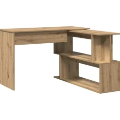 vidaXL Hoekbureau 200,5x50x76 cm bewerkt hout artisanaal eikenkleur