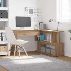 vidaXL Hoekbureau 200,5x50x76 cm bewerkt hout artisanaal eikenkleur