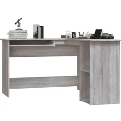 vidaXL Hoekbureau 120x140x75 cm bewerkt hout grijs sonoma eikenkleurig