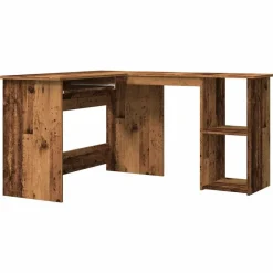 vidaXL Hoekbureau 120x140x75 cm bewerkt hout oud houtkleurig