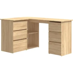 vidaXL Hoekbureau 145x100x76 cm bewerkt hout sonoma eikenkleurig