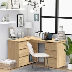 vidaXL Hoekbureau 145x100x76 cm bewerkt hout sonoma eikenkleurig