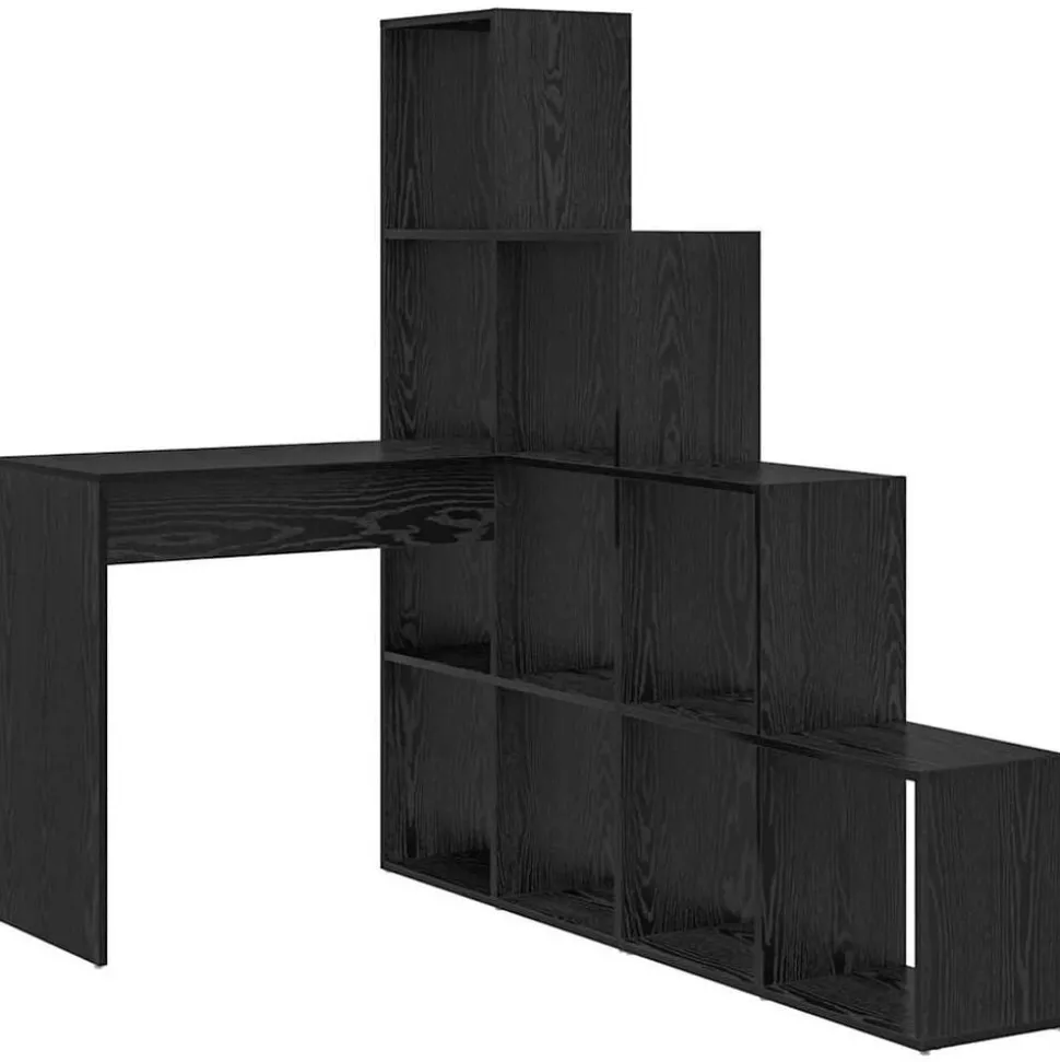 vidaXL Hoekbureau Zwart Eiken 101,5 x 149,5 x 149,5 cm Bewerkt hout
