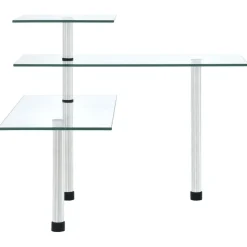 vidaXL Hoekkastje keuken 3-laags gehard glas
