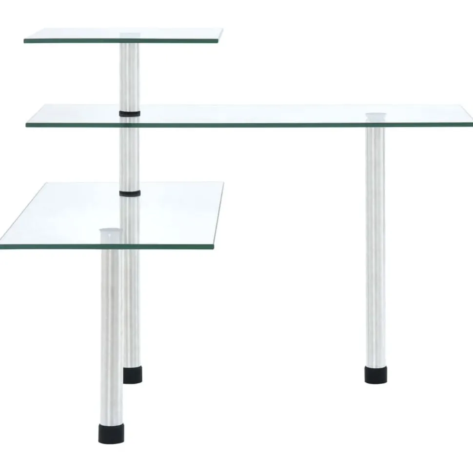 vidaXL Hoekkastje keuken 3-laags gehard glas
