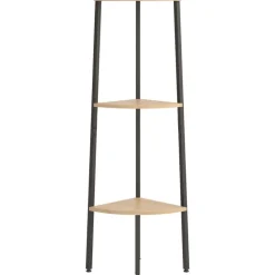 vidaXL Hoekkastje met 3 schappen 45,5x31,5x120 cm lichtbruin en zwart