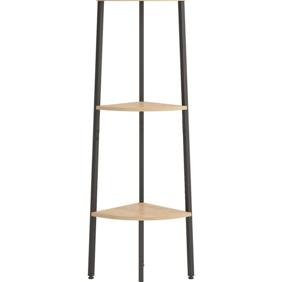 vidaXL Hoekkastje met 3 schappen 45,5x31,5x120 cm lichtbruin en zwart
