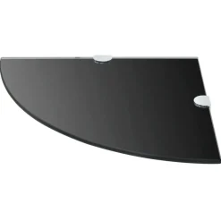 vidaXL Hoekplank met chromen dragers zwart 25x25 cm glas