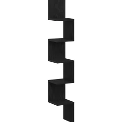 vidaXL Hoekplank met plank Zwart Eiken 20 x 20 x 127,5 cm Bewerkt hout