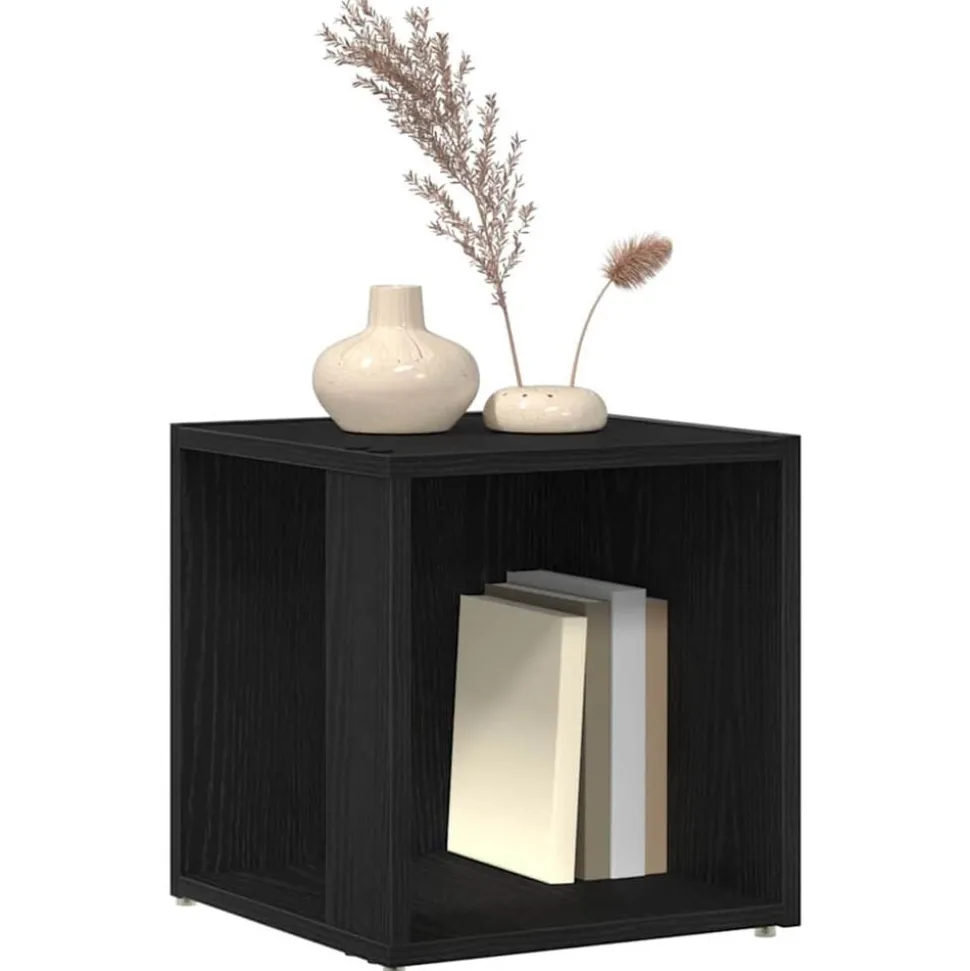vidaXL Hoekplanken Zwart Eiken 33 x 33 x 34,5 cm Bewerkt hout