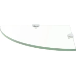 vidaXL Hoekschap met chromen dragers transparant 25x25 cm glas
