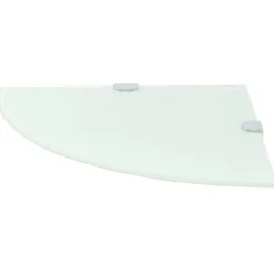 vidaXL Hoekschap met chromen dragers 25x25 cm glas wit