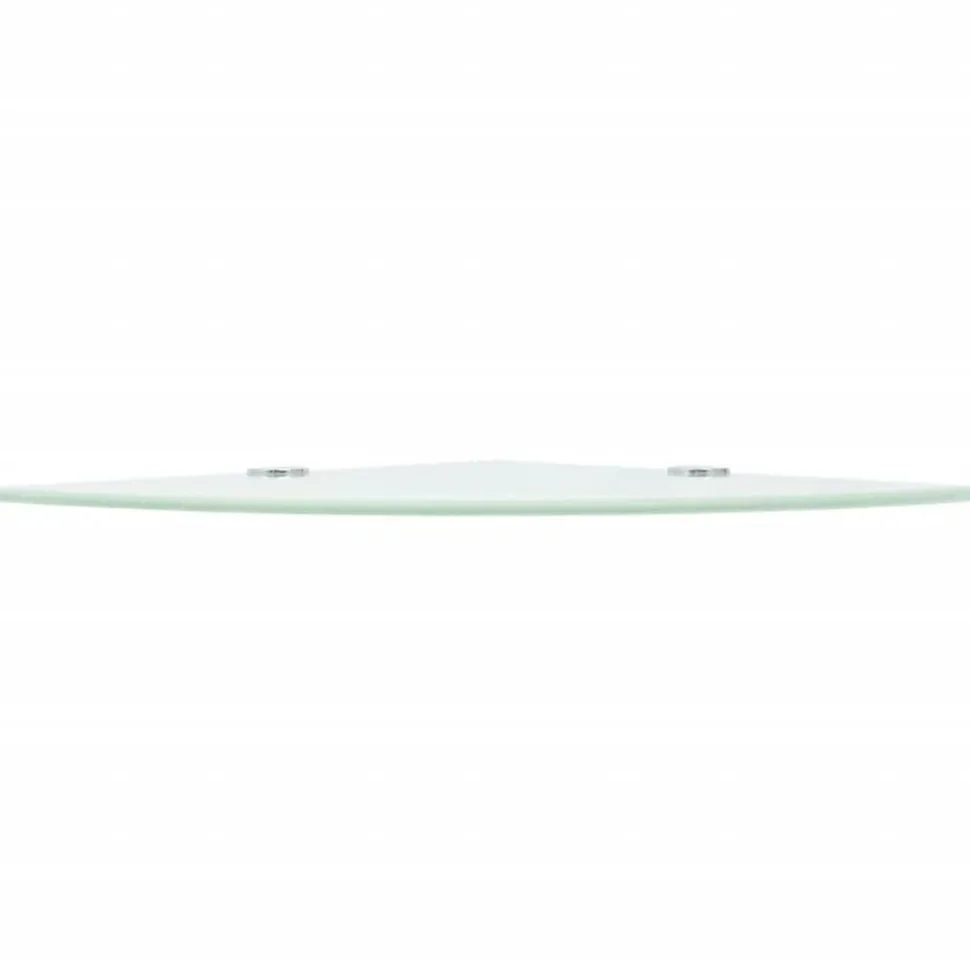 vidaXL Hoekschap met chromen dragers 25x25 cm glas wit