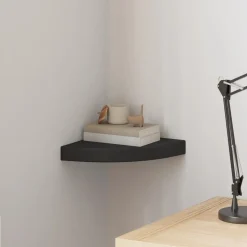 vidaXL Hoekschap zwevend 25x25x3,8 cm MDF zwart