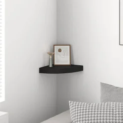 vidaXL Hoekschap zwevend 25x25x3,8 cm MDF zwart