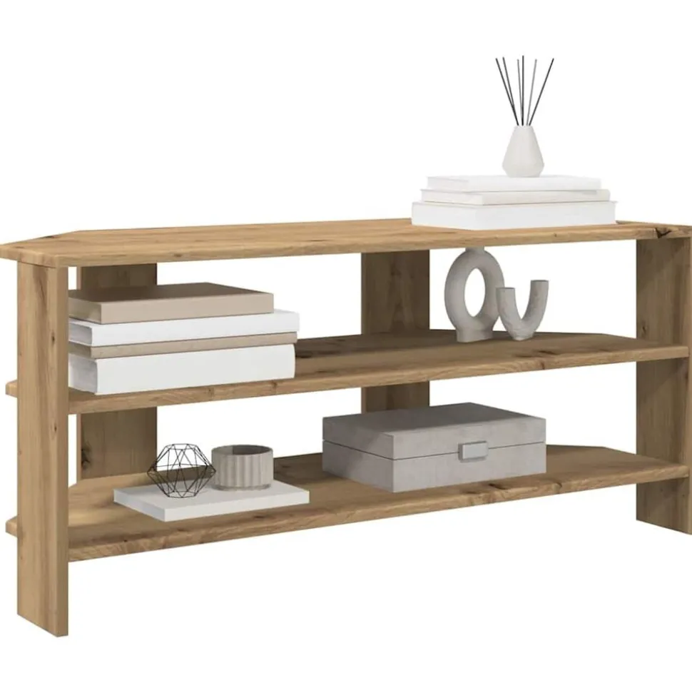 vidaXL HoekTVKast Artisan Eiken 102x40,5x45cm Bewerkt hout