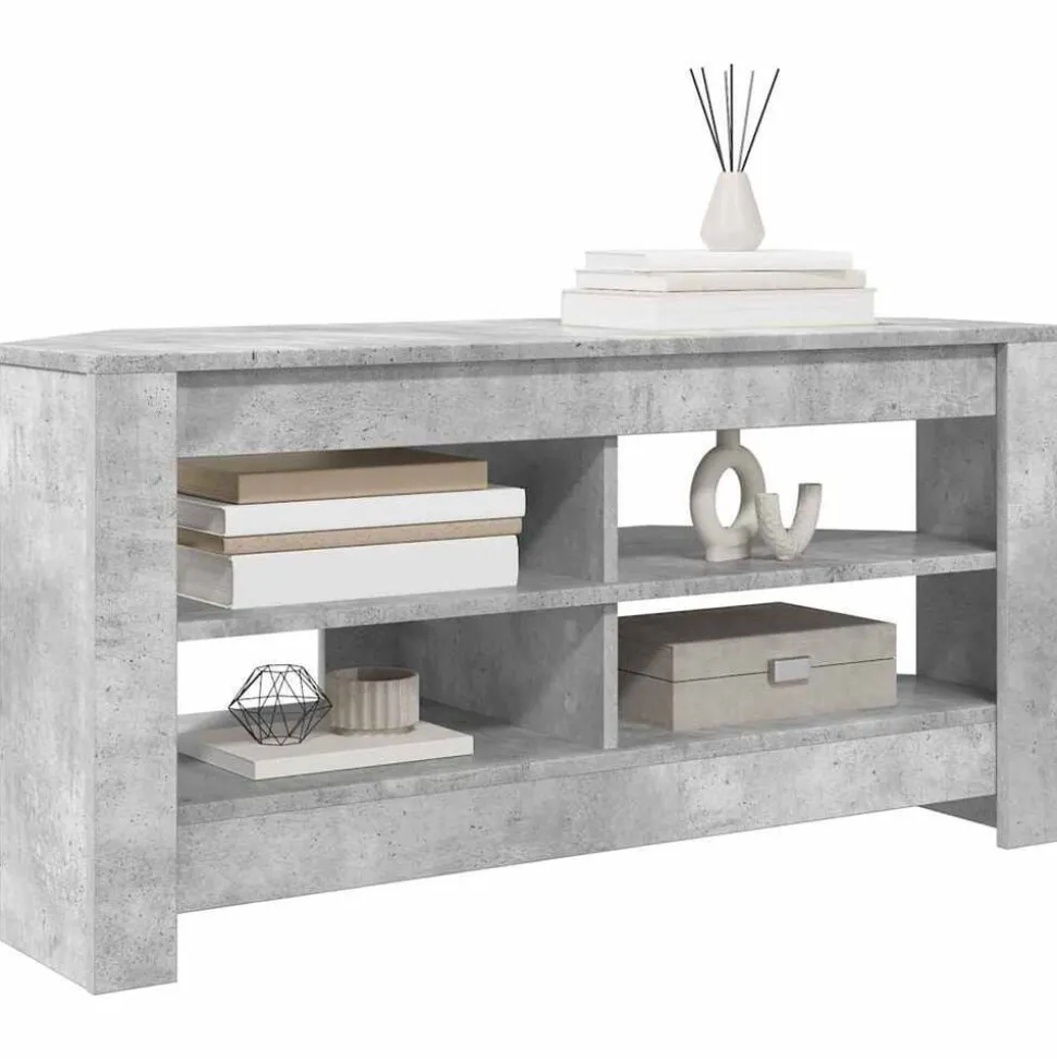 vidaXL HoekTVKast Beton Grijs 102 x 40,5 x 45 cm Bewerkt hout